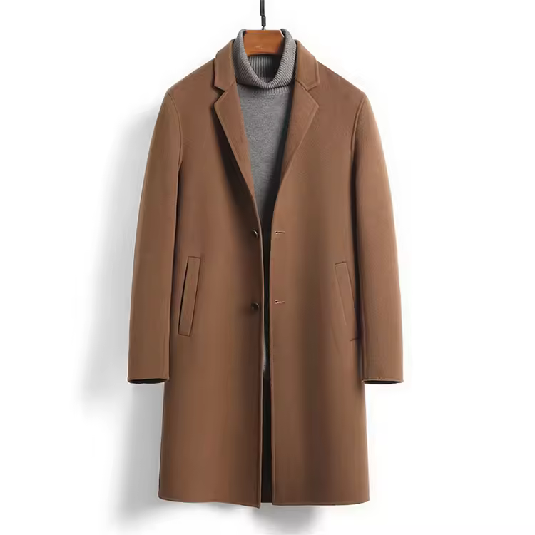 Wool Reversible Coat New Suit Cashmere Coat Medium Long Wool Coat — detail 2