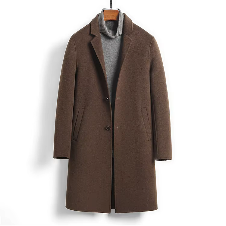 Wool Reversible Coat New Suit Cashmere Coat Medium Long Wool Coat — detail 6