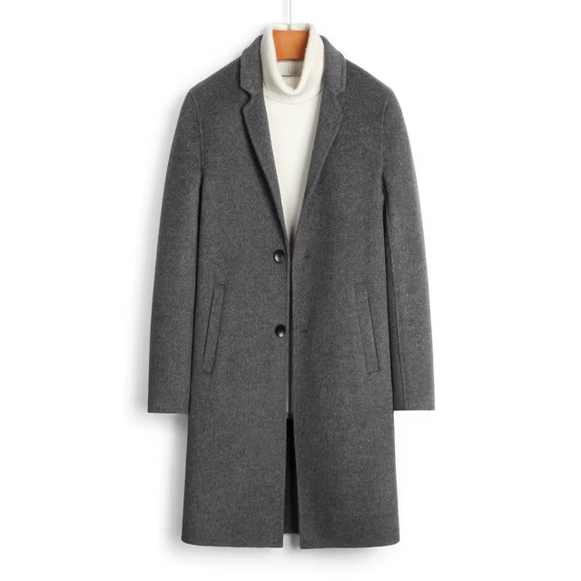 Wool Reversible Coat New Suit Cashmere Coat Medium Long Wool Coat