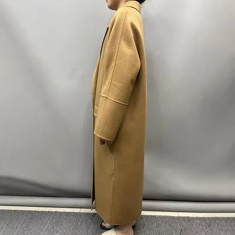 Cashmere Wool Coats Soft Warm Real Wool Overcoat Loose Fit Casual — detail 1