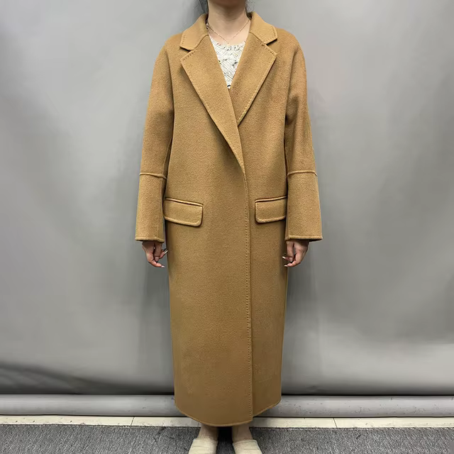 Cashmere Wool Coats Soft Warm Real Wool Overcoat Loose Fit Casual