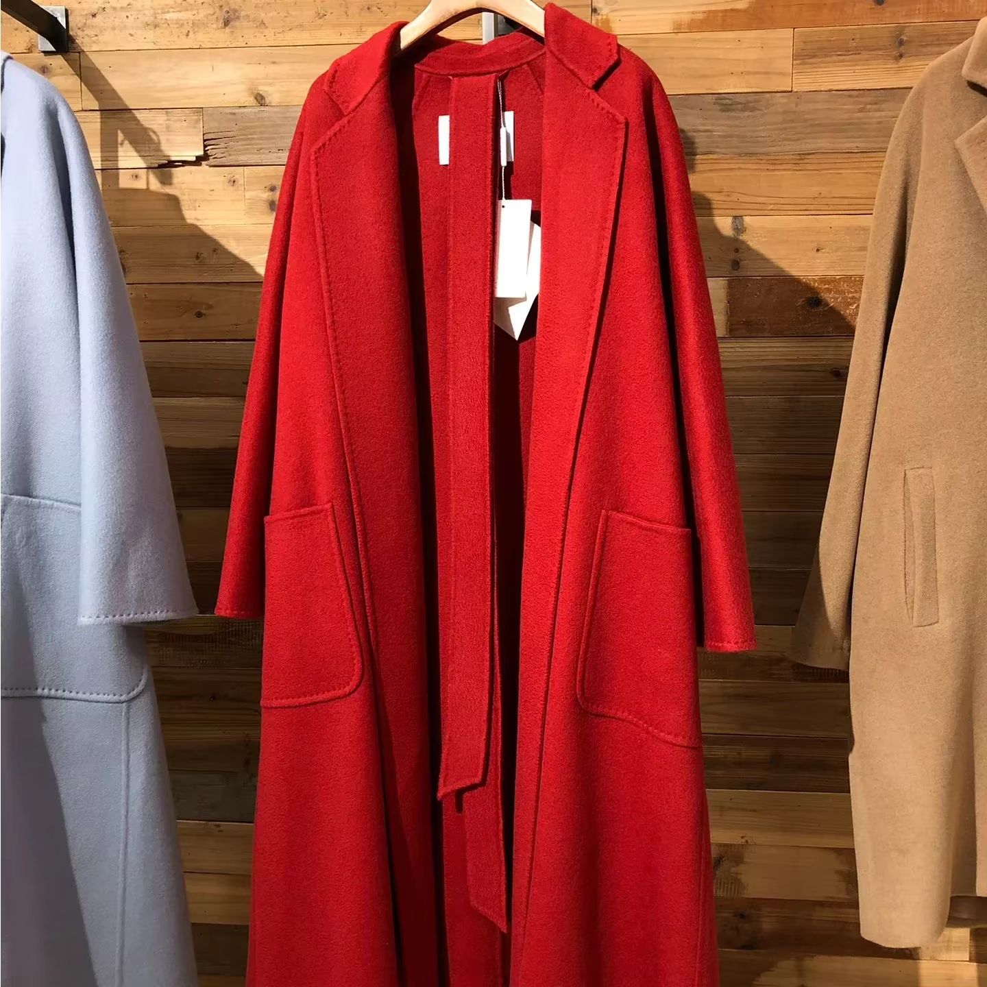 Top Quality Max Coat ,luxury Water Ripple Double-sided 100% Cashmere — detail 11