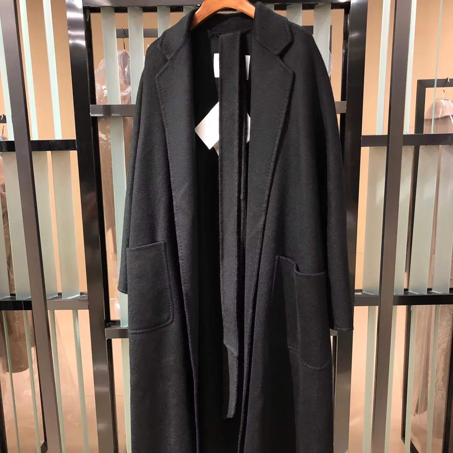 Top Quality Max Coat ,luxury Water Ripple Double-sided 100% Cashmere — detail 13
