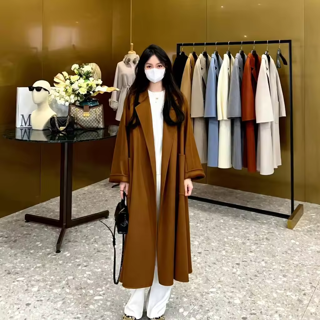 Top Quality Max Coat ,luxury Water Ripple Double-sided 100% Cashmere — detail 4