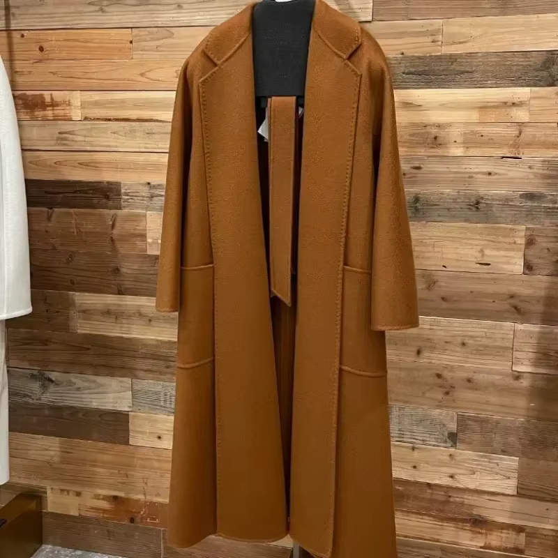 Top Quality Max Coat ,luxury Water Ripple Double-sided 100% Cashmere — detail 7
