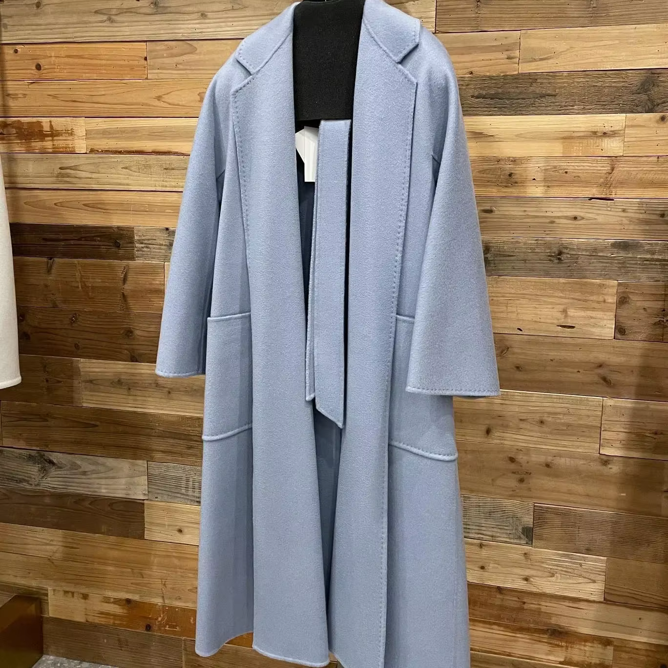Top Quality Max Coat ,luxury Water Ripple Double-sided 100% Cashmere — detail 9