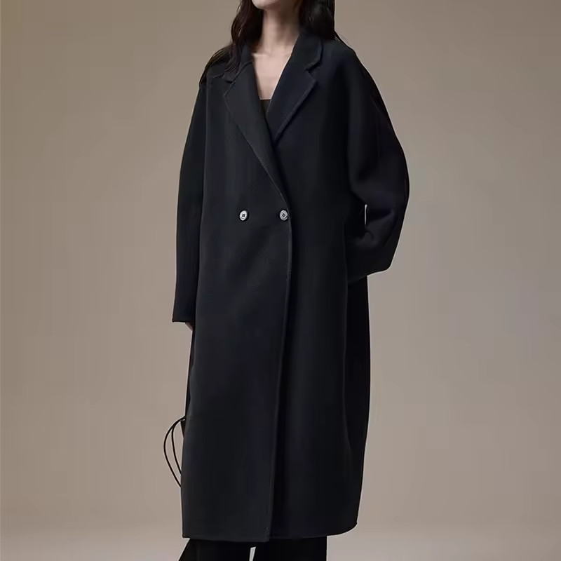 High Quality Plus Size Woolen Trench Coat Winter Double Faced Long — detail 2